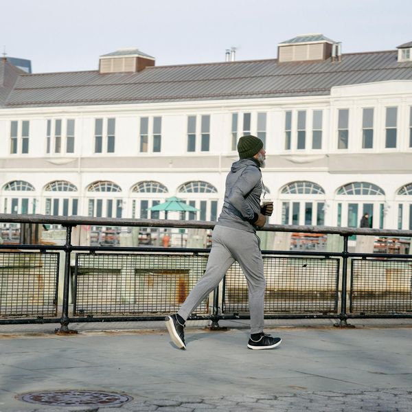 Active and energized person enjoying morning sunlight
